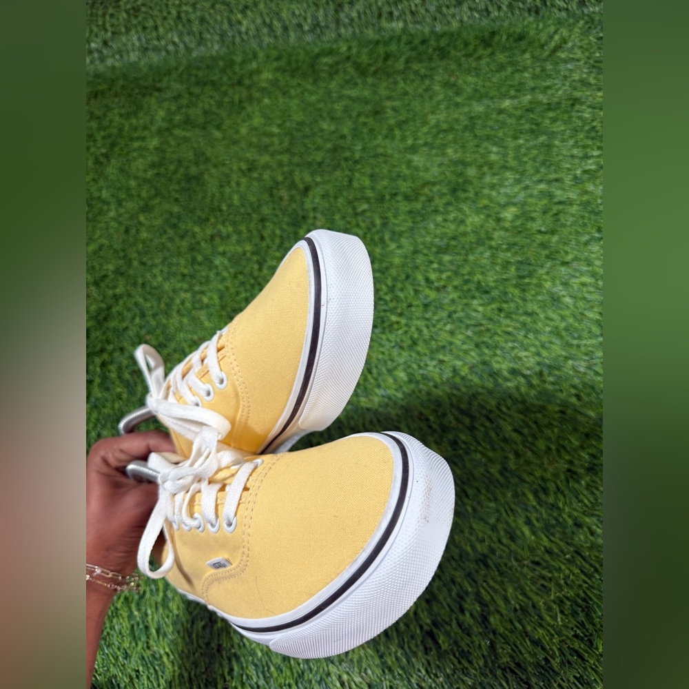 Vans Authentic Flax Yellow/True White Sneakers for women size 10 - Picture 5 of 8